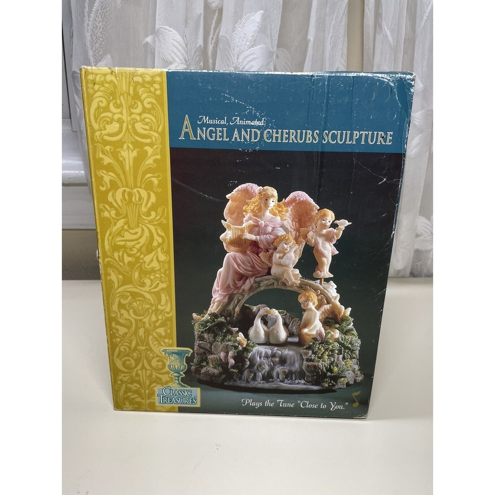 Vtg Classic Treasures Music Animated Angel & Cherubs Sculpture  ,,Close To You "